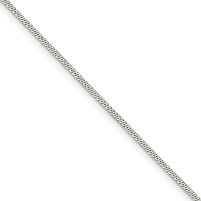 1.2mm Sterling Silver, Round Solid Snake Chain Necklace, 16 Inch